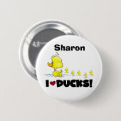アヒルのDuckieの黄色いアヒル動物の子供愛アヒル 缶バッジ (正面&裏面)