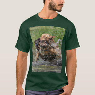 アヒルのTシャツを持つ黄色いラブラドル・レトリーバー犬 Tシャツ