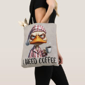 アヒルはコーヒートートバッグが必要 トートバッグ (クローズアップ)