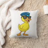 アヒルはパイロット帽子とパイロット クッション (ブランケット)