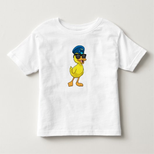 アヒルはパイロット帽子とパイロット トドラーTシャツ (正面)