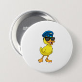 アヒルはパイロット帽子とパイロット 缶バッジ (正面&裏面)