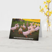 アヒルはパークダックおもしろいジョーク誕生日 カード (黄色い花)