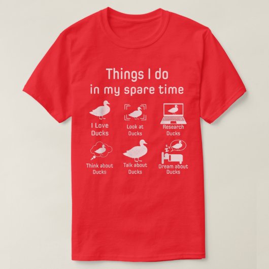 アヒルは可愛いアヒルが大好き Tシャツ (デザイン正面)