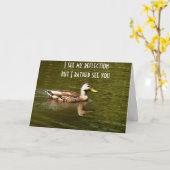 アヒルは私が反射を見るよりも「あなた」を見ると言う カード (黄色い花)