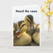 アヒルは言う準備ができてい**ハッピーバースデー** カード (黄色い花)