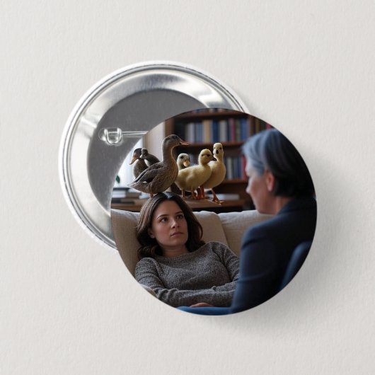 アヒルへのこだわり バッジ (正面&裏面)