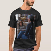 アヒルへのこだわり メンズ ブラックTシャツ Tシャツ (正面)