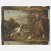 アヒルや他の鳥をランドスカで飼う フリースブランケット (正面(横))