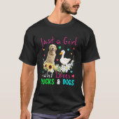 アヒルや犬を愛する女の子だけのフローラ農家 Tシャツ (正面)
