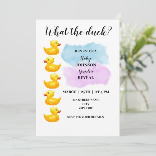 アヒルをテーマにしたジェンダーが明らかにするもの 招待状 (スタンド正面)