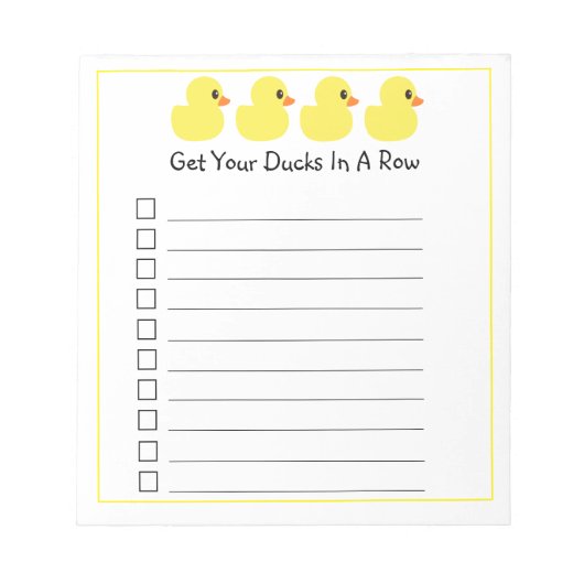 「アヒルを一列に並べる」 ノートパッド (正面)