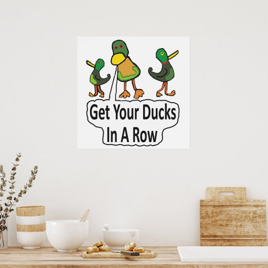 アヒルを一列に並べる ポスター (キッチン)