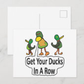 アヒルを一列に並べる ポストカード (正面/裏面)