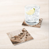 アヒルを列に並べる – アンティーク- Coaster スクエアペーパーコースター (インサイチュ)