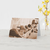 アヒルを列に並べる – Greeting Card カード (黄色い花)