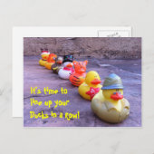 アヒルを列はがきに並べる時間だ ポストカード (正面/裏面)