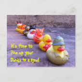 アヒルを列はがきに並べる時間だ ポストカード (正面)