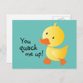 アヒルを巻き上げおもしろいる ポストカード (正面/裏面)