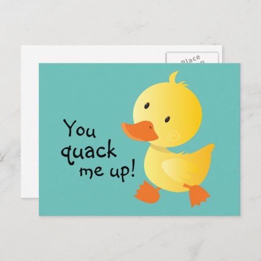 アヒルを巻き上げおもしろいる ポストカード (正面/裏面)