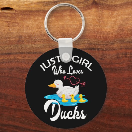 アヒルを愛する女の子アヒルの所有者の恋人のギフト キーホルダー (正面)