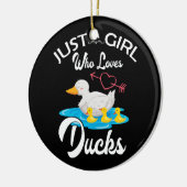 アヒルを愛する女の子アヒルの所有者の恋人のギフト セラミックオーナメント (左)
