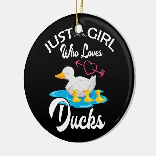 アヒルを愛する女の子アヒルの所有者の恋人のギフト セラミックオーナメント (左)