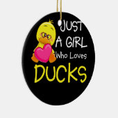 アヒルを愛する女の子 – かわいいアヒルの恋人OWNE セラミックオーナメント (右)