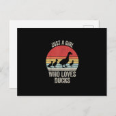 アヒルを愛する少女アヒルのオーナー 案内ポストカード (正面/裏面)