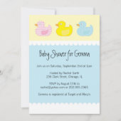 アヒルを持つベビーシャワー招待状 招待状 (正面)