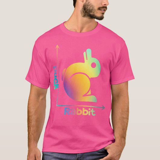 アヒルウサギ錯視サイエンスナード数学ギーク Tシャツ (正面)