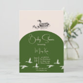 アヒルエレガントの赤ちゃんシャワー束 招待状 (スタンド正面)