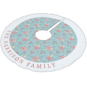 アヒルエレガントエッグブルーホリークリスマス ブラッシュドポリエステルツリースカート (アングル)