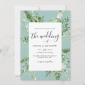 アヒルエレガント卵ユーカリ結婚式招待状 招待状 (正面)