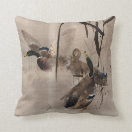 アヒルオンザウォーターアー日本のト水鳥  クッション