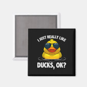 アヒルカッコいいク女子男性へアヒル愛好家オーナーアヒル胡 マグネット (正面/裏面)