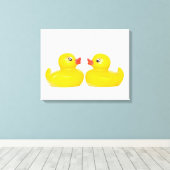 アヒルキスをする二匹 キャンバスプリント (インサイチュ (ウッドフロア))