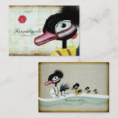 アヒルスイミング冬雪名刺 名刺 (正面/裏面)