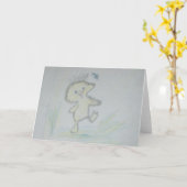 アヒルスケッチ カード (黄色い花)