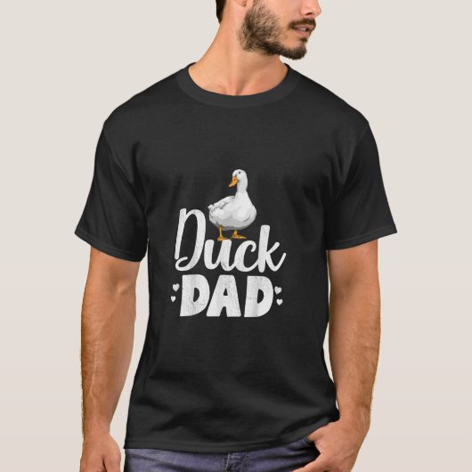 アヒルパパおもしろいアヒル農家ギフト Tシャツ (正面)