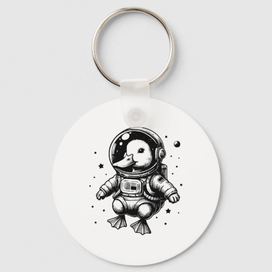 アヒルパパママ宇宙 – アヒル宇宙飛行士 キーホルダー (正面)