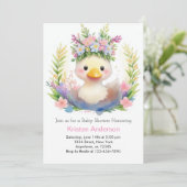 アヒルプリンセスお祝い:ガールベビーシャワー 招待状 (スタンド正面)