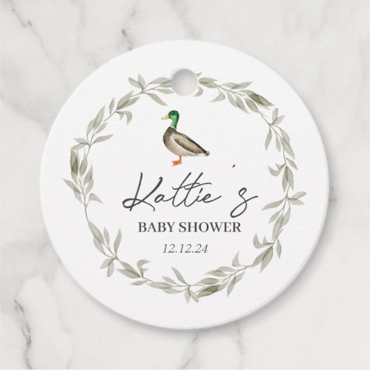 アヒルメッセージカード、マラードメッセージカード、 フェイバータグ (正面)