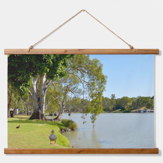 アヒル付きオーストラリア川マレーぶら下がった川 吊り下げ型タペストリー (正面)