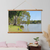 アヒル付きオーストラリア川マレーぶら下がった川 吊り下げ型タペストリー (寝室)