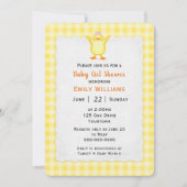 アヒル付きベビーガールシャワー 招待状 (正面)