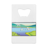 アヒル付き横飛んでいる面図 クレジットカード栓抜き (裏面)