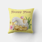 アヒル付き水色イエローアヒル赤ちゃんシャワー クッション (裏面)