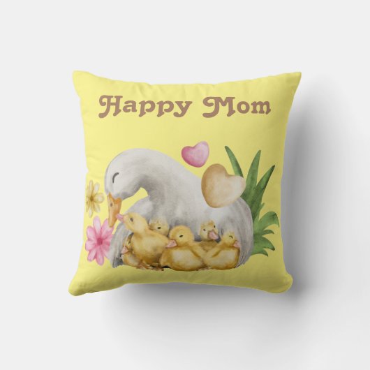 アヒル付き水色イエローアヒル赤ちゃんシャワー クッション (裏面)