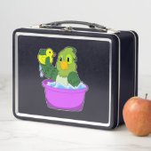 アヒル付き浴槽のオウム メタルランチボックス (インサイチュ)